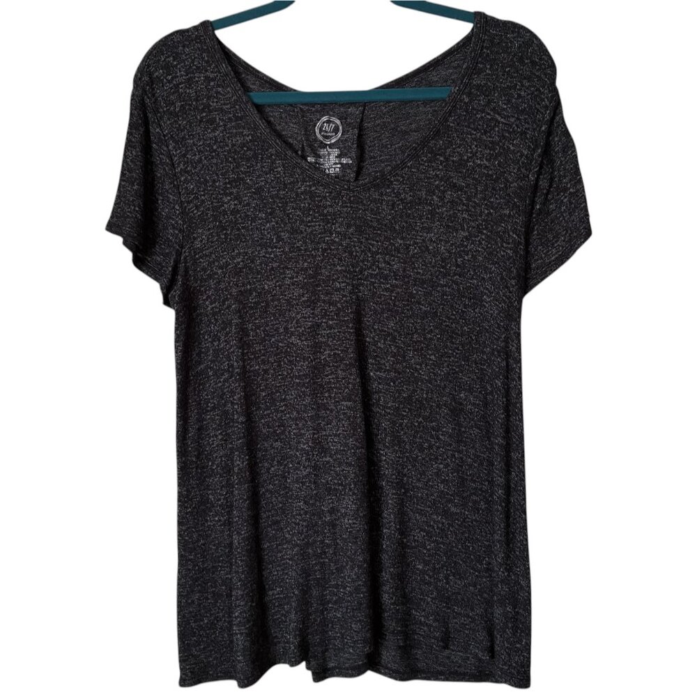 Maurices Women's 24/7  Dark Grey Lace Up Back Short Sleeve Tee Size Large
